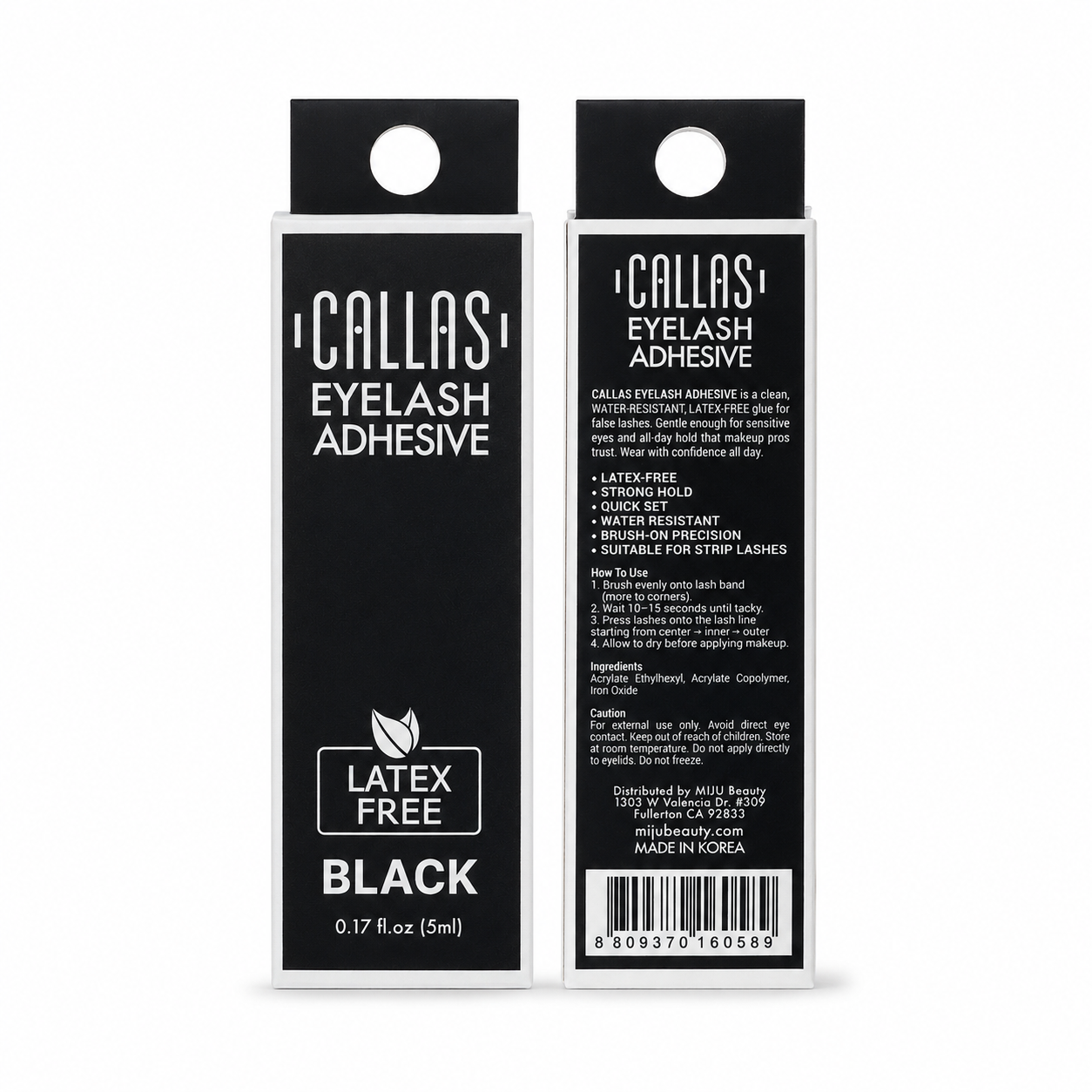 CALLAS Latex-Free Lash Adhesive | Black & Clear