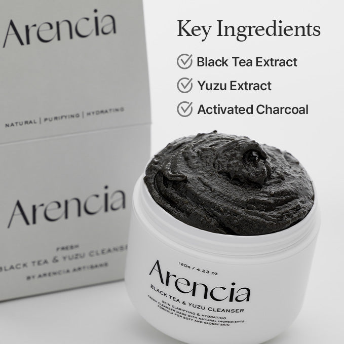 Arencia Black Tea & Yuzu Rice Mochi Cleanser | Oil Control + Brightening (120g) - MIMO MART