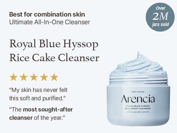 Arencia Fresh Blue Hyssop Rice Mochi Cleanser | Oil Control for Combination Skin (120g) - MIMO MART
