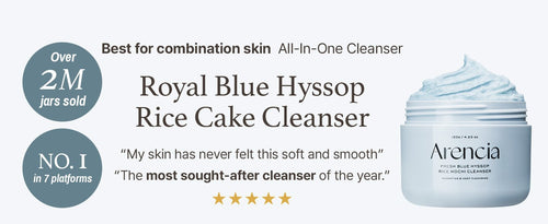 Arencia Fresh Blue Hyssop Rice Mochi Cleanser | Oil Control for Combination Skin (120g) - MIMO MART
