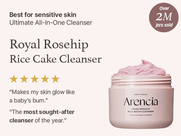 Arencia Fresh Rose Hip Rice Mochi Cleanser | Antioxidant Cleanser for Mature & Dry Skin (120g) - MIMO MART
