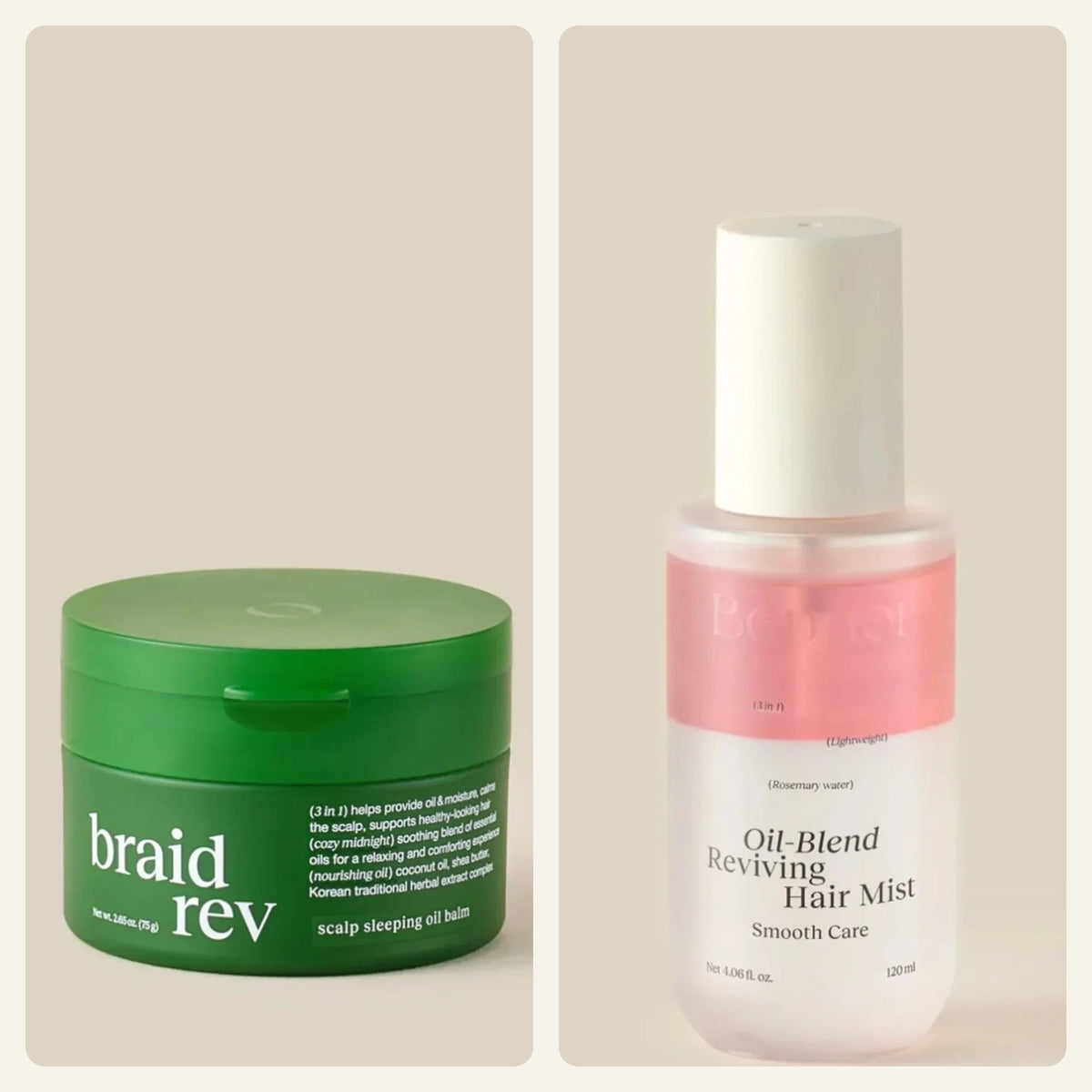 Bephor Overnight Scalp & Daily Strand Duo (Smooth Care) – Sleeping Oil Balm + Smooth Care Hair Mist - MIMO MART