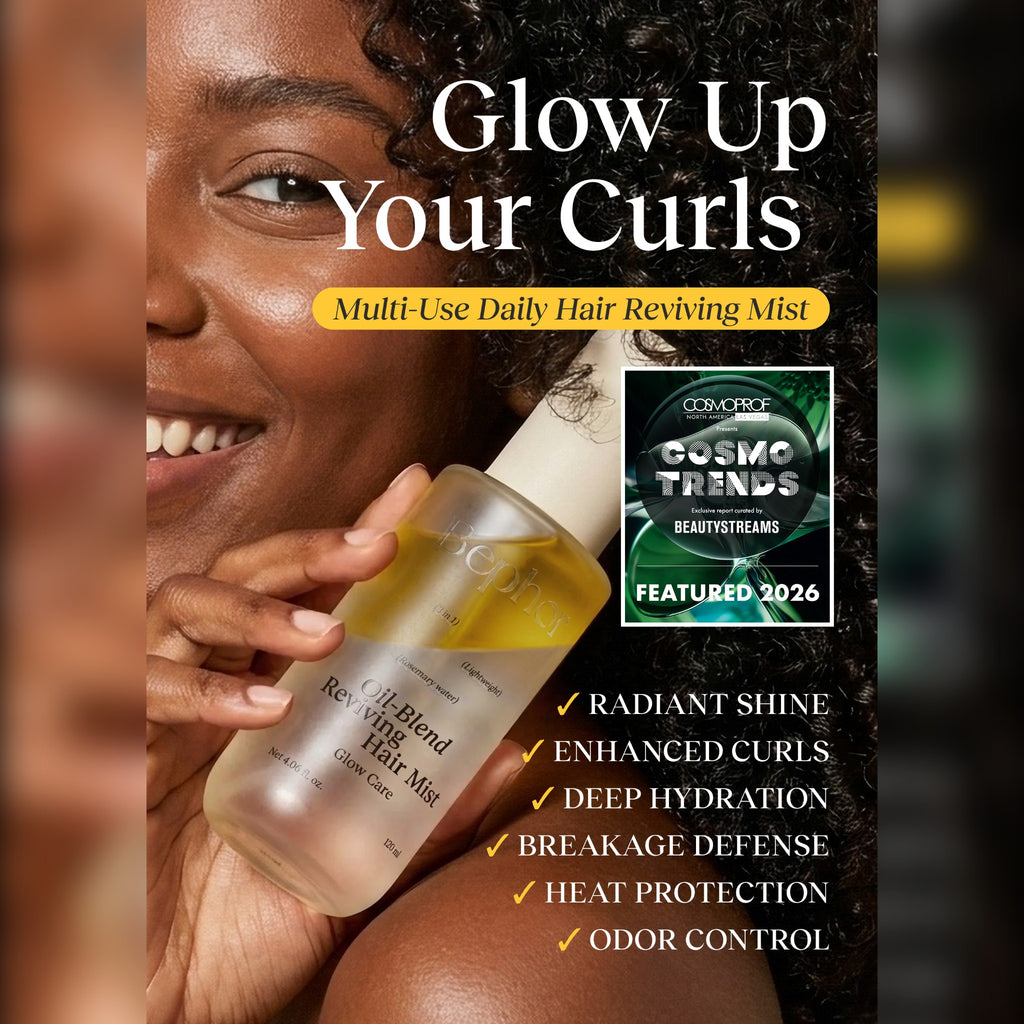 Bephor Oil-Blend Reviving Hair Mist Glow Care 120 mL – Curl Shine Hair Mist with Batana Oil