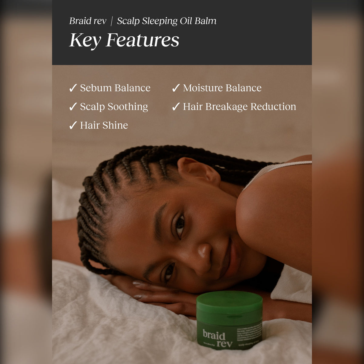 Bephor Braid Rev Scalp Sleeping Oil Balm 75 g – Balm-to-Oil Overnight Scalp Treatment