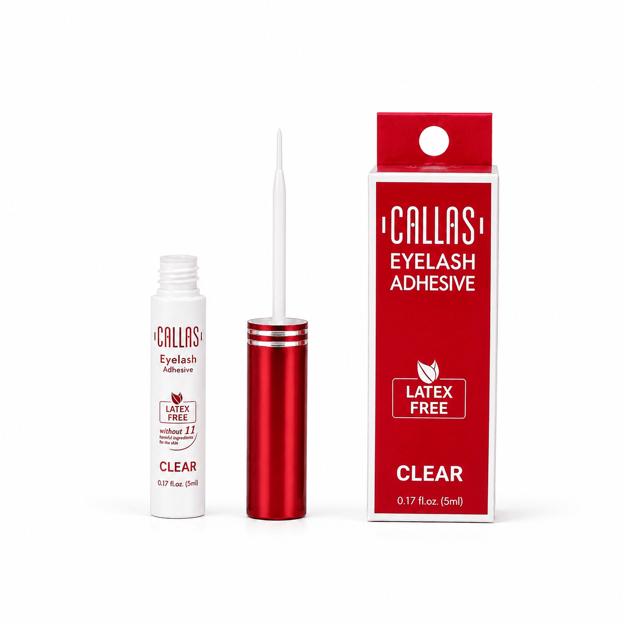 CALLAS latex-free lash adhesive CLEAR -- opened applicator (inside view) - MIMO MART