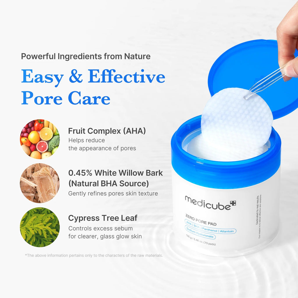 Medicube Zero Pore Pad 2.0 | AHA + BHA Exfoliating Toner Pads (70 Pads) - MIMO MART